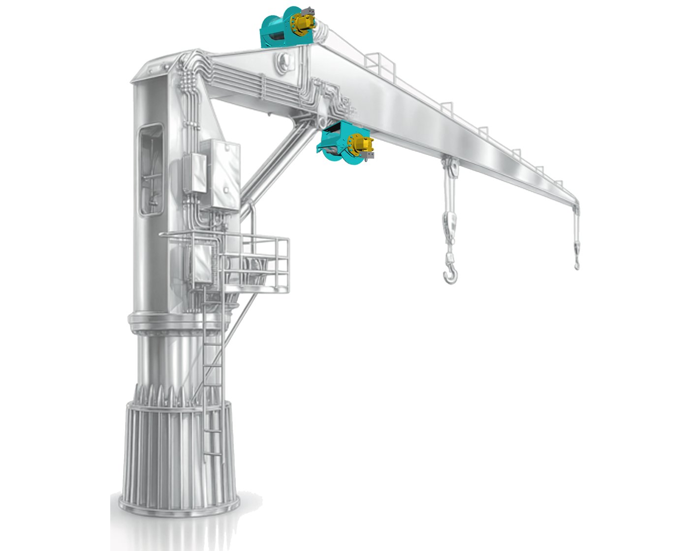 Ship deck crane hoisting with THOTH YZ3 hydraulic winch