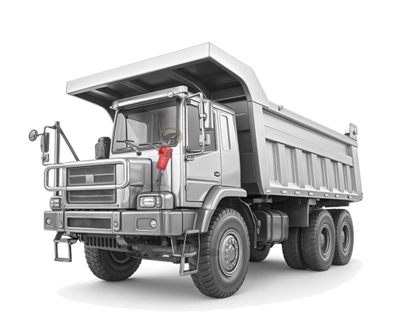 Site dump truck steered by THOTH BDAS5 full-hydraulic steering unit