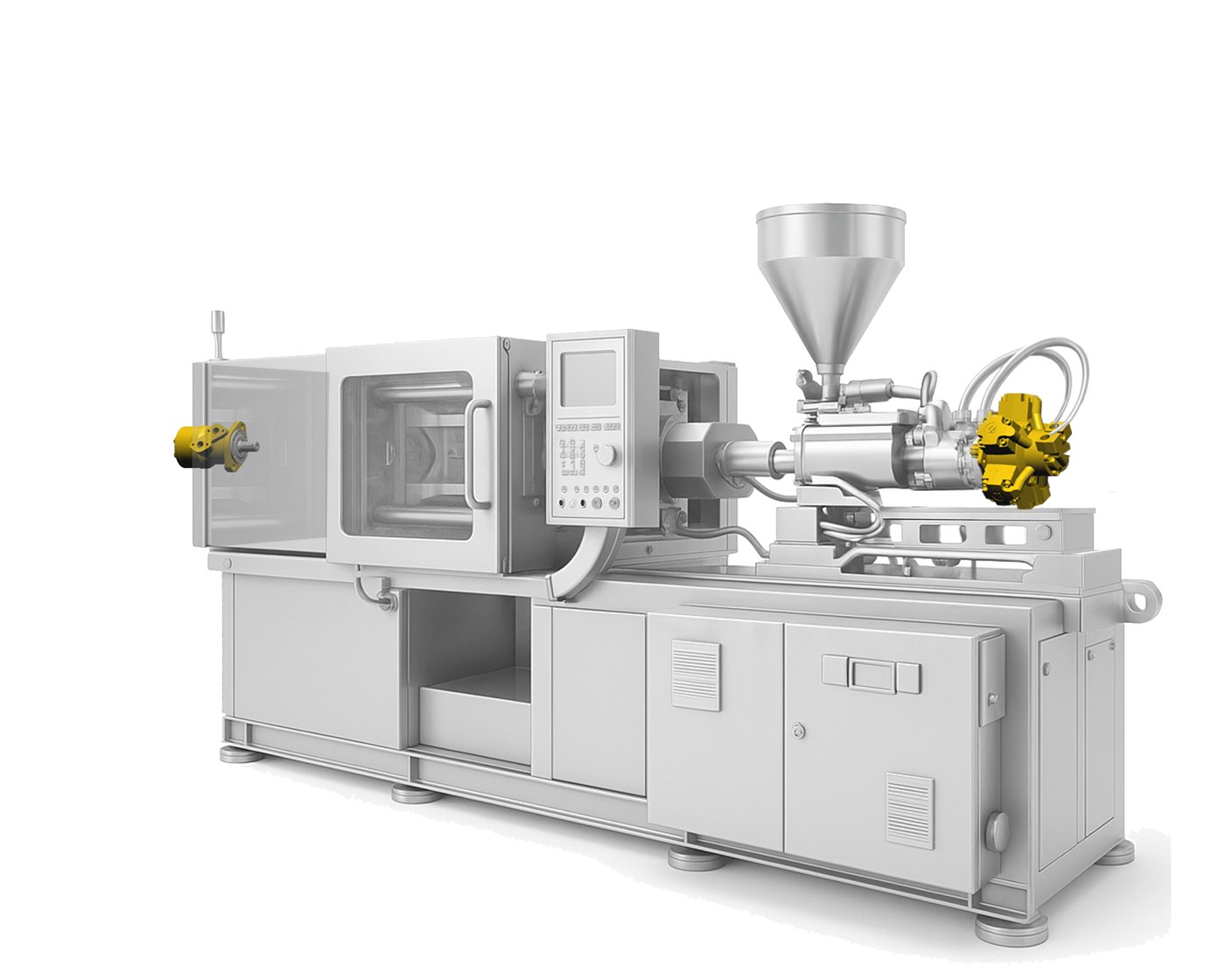 Injection molding machine screw drive using THOTH JMDG radial piston motor