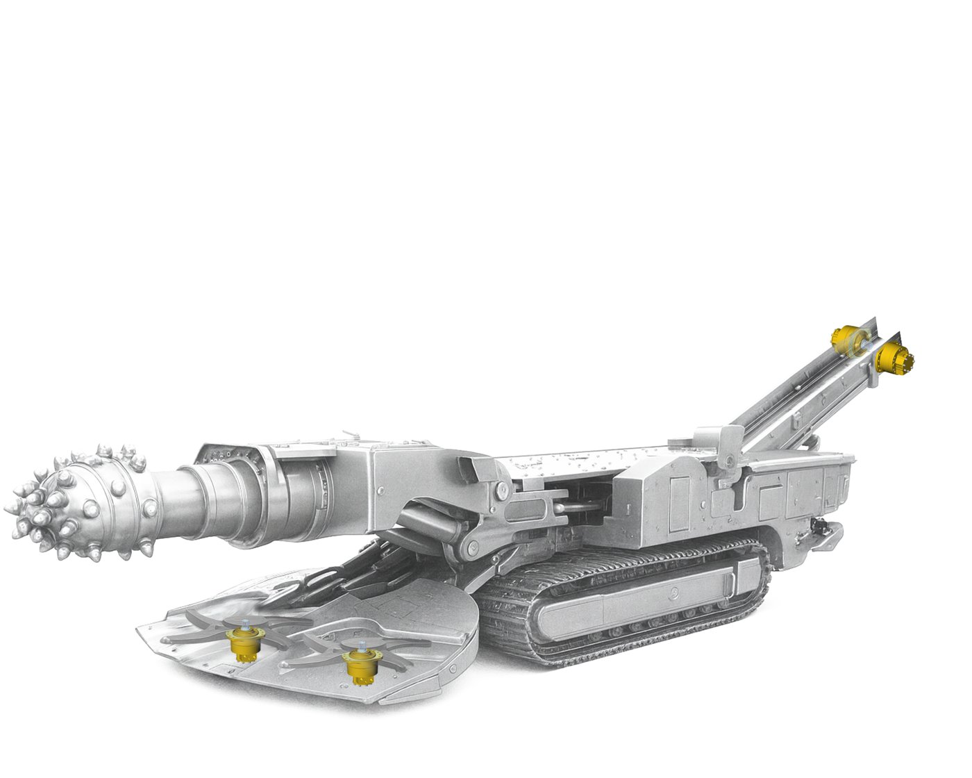Road header star wheel and conveyor drives using THOTH TMS radial piston motors
