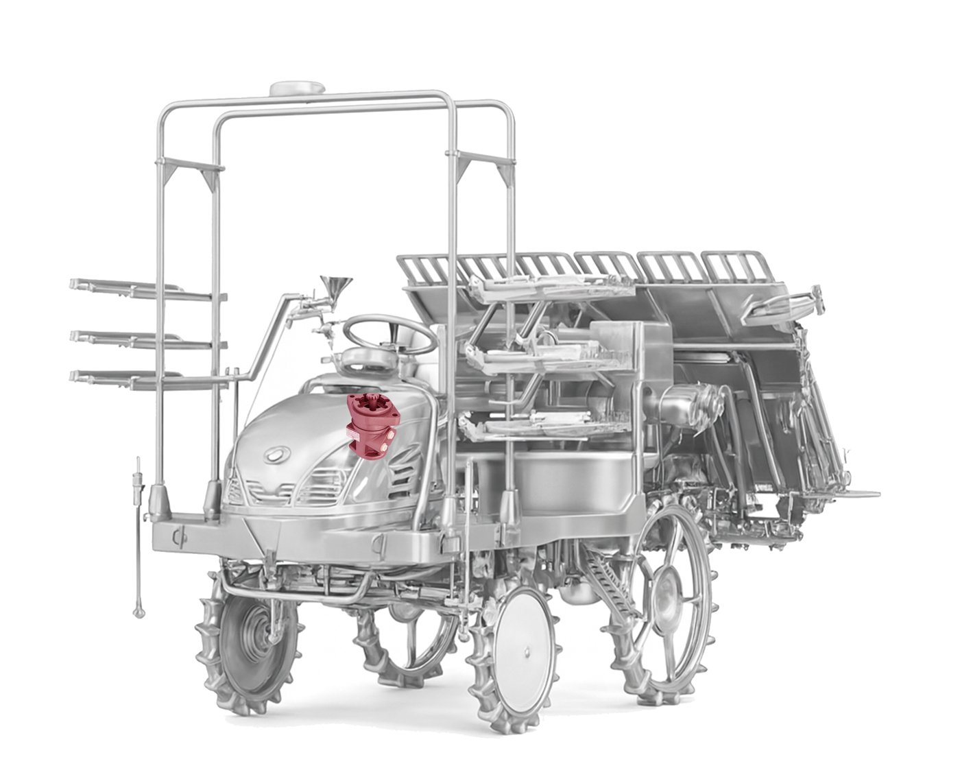Rice transplanting machine using THOTH BFS hydraulic torque generator