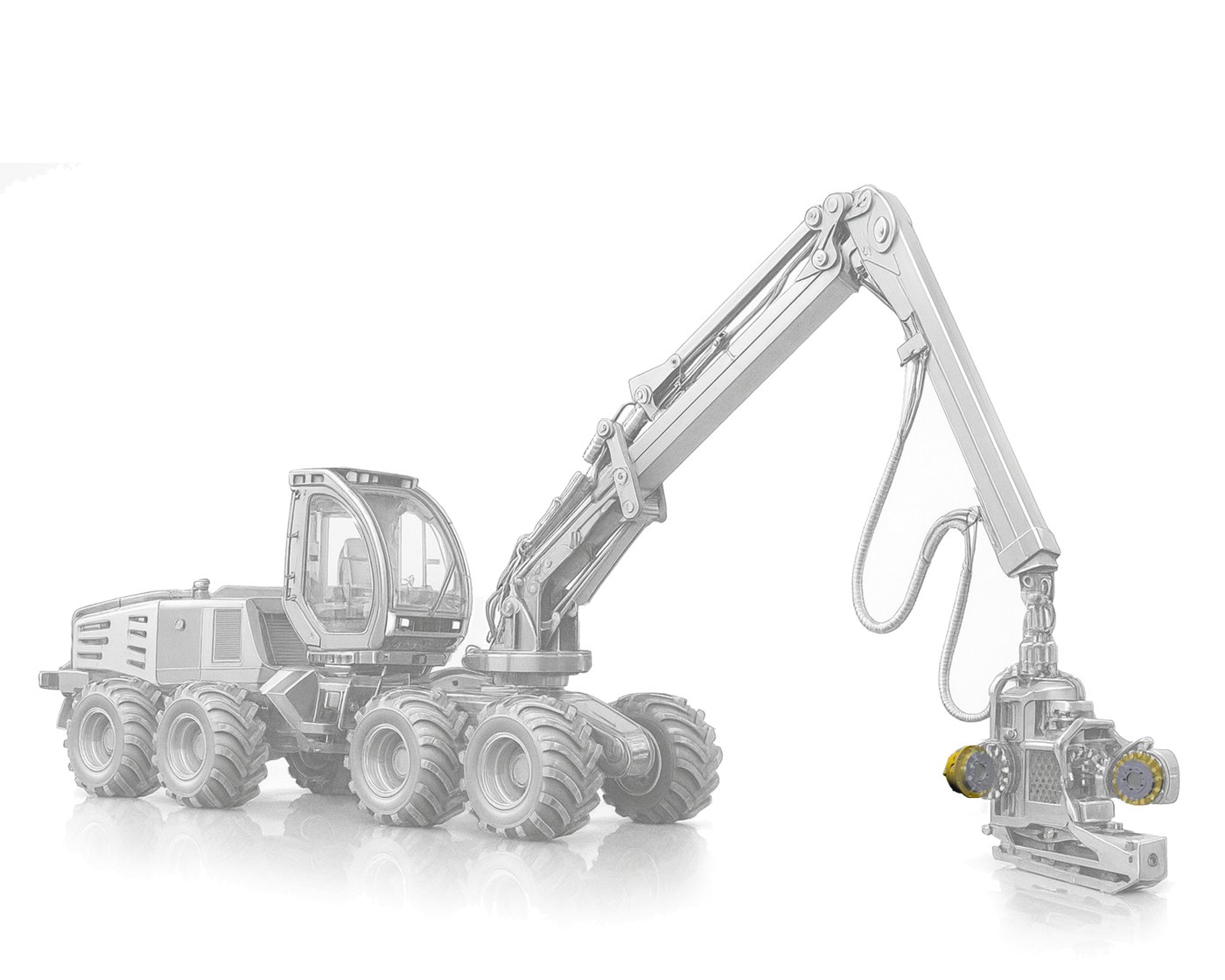 Forest harvester head using THOTH TMS03 radial piston motor