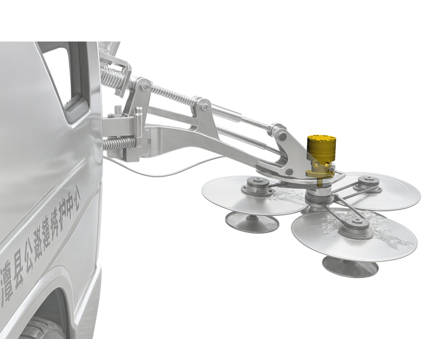 Roadside lawn mower head driven by THOTH BRE orbit motor