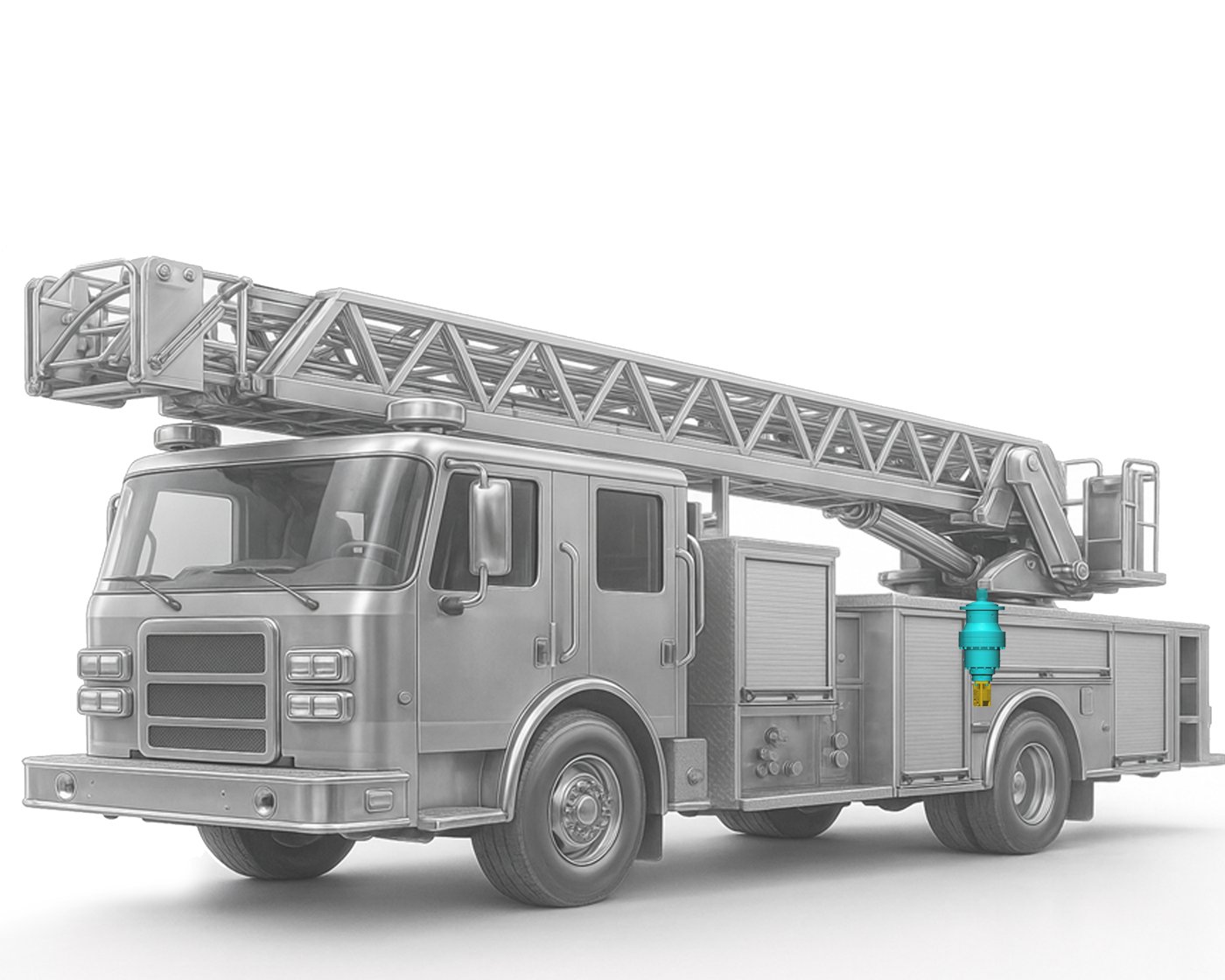 Aerial fire truck turntable driven by THOTH ZCM3 integrated transmission