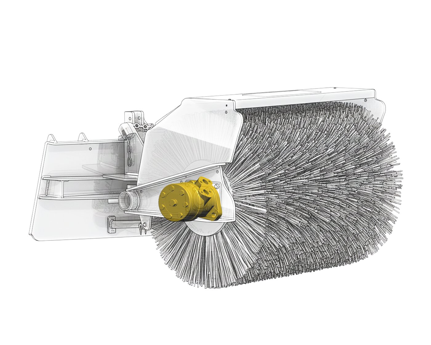 Sweeper attachment driven by THOTH BMR orbital motor