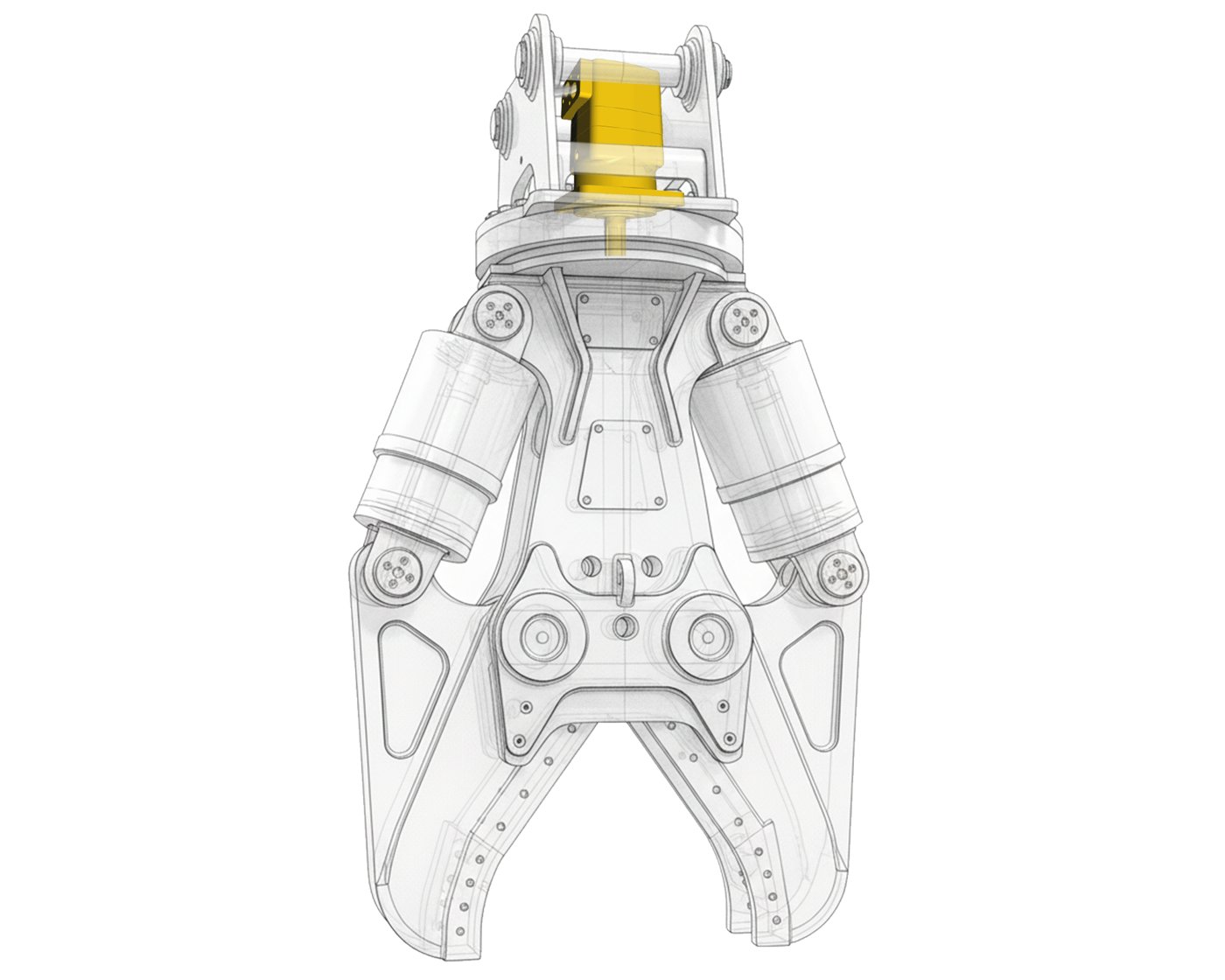 Crusher attachment rotated by THOTH BM3Y orbital motor