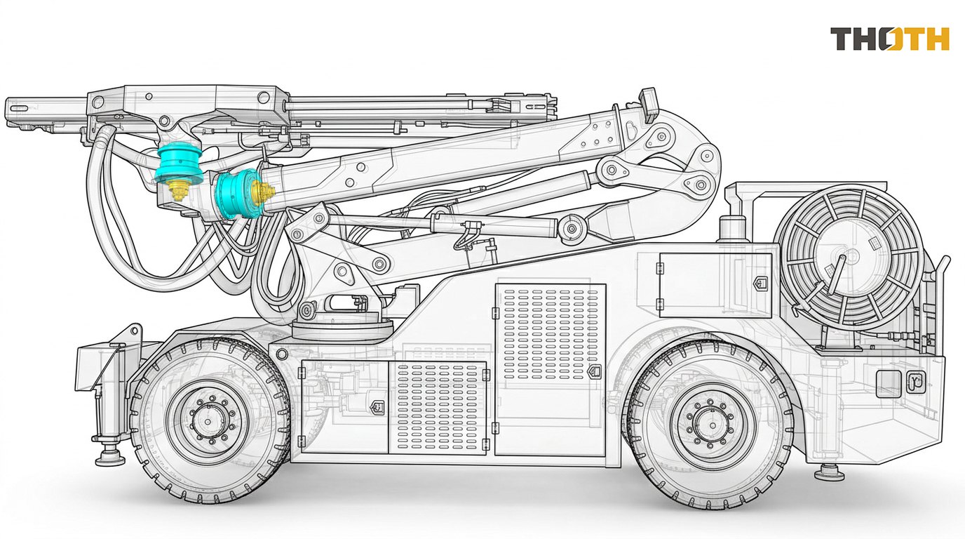 Mini sweeper brush driven by THOTH BMM compact orbital motor