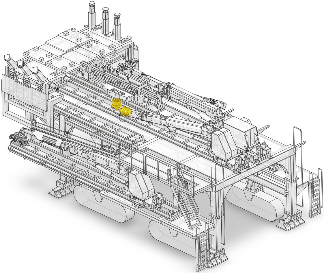 Gantry tunnel drilling system with ZXG3 slew drive and TMS03 motor