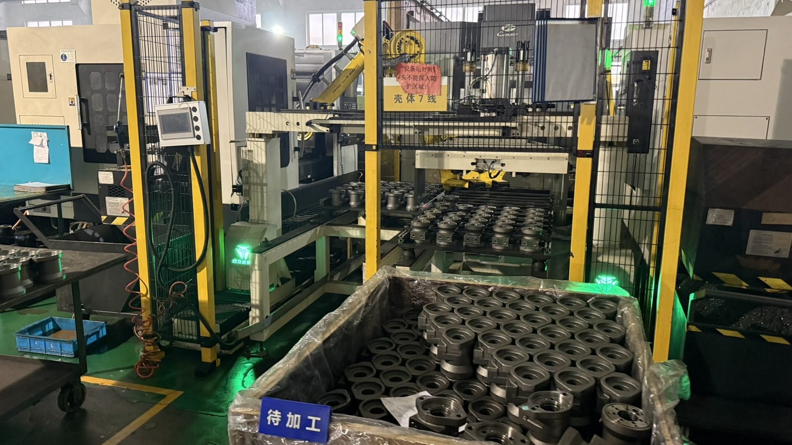 Machining line for large radial piston motor parts