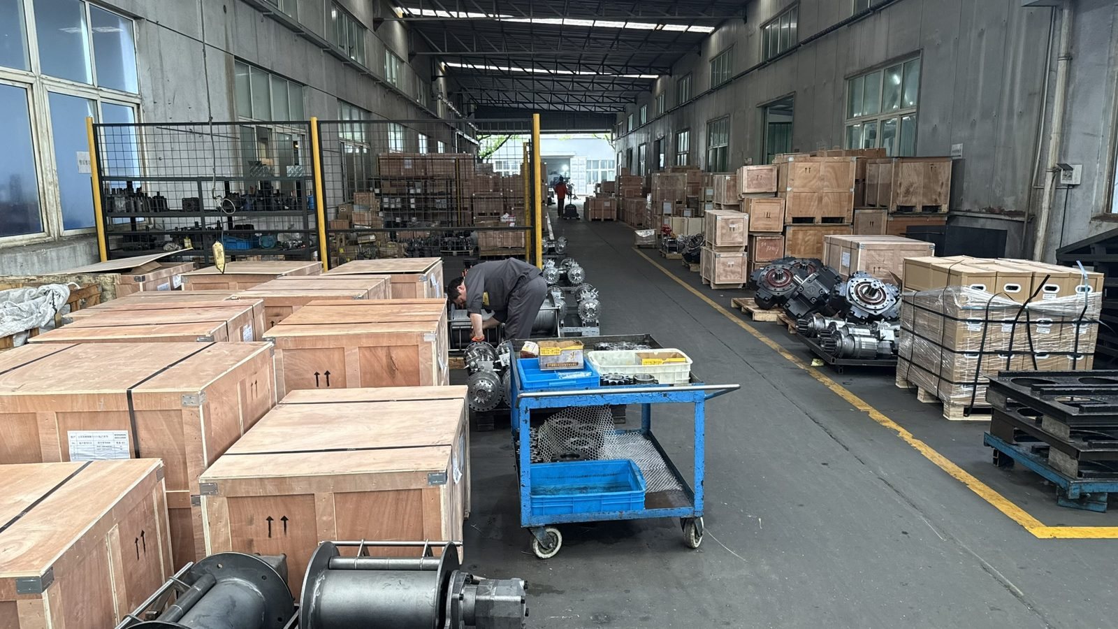 Packed wooden crates ready for shipment