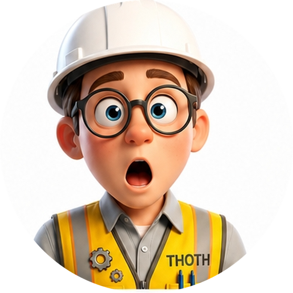 THOTH sales guide character, surprised expression