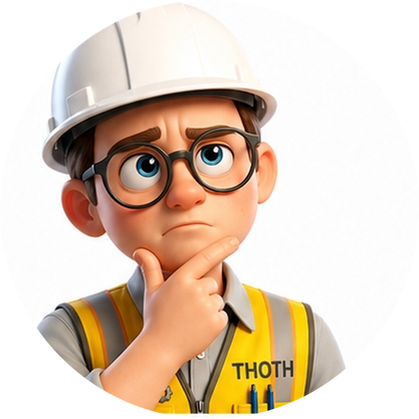 THOTH sales guide character, thinking expression